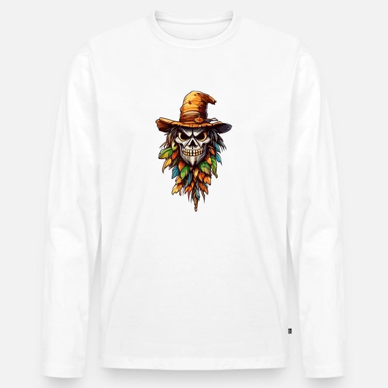 Vogelscheuche / Erntehelfer / Maisfeld / Feld - Männer Premium Bio Langarmshirt - Weiß