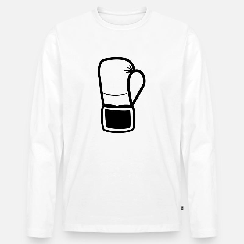Boxhandschuh - Männer Premium Bio Langarmshirt - Weiß