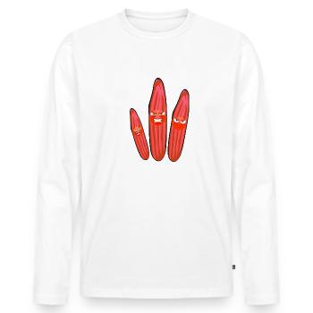 Concombre en colère, concombres, bande dessinée, concombre - T-shirt manches longues Premium bio Homme - blanc - Devant - Nico (187cm)