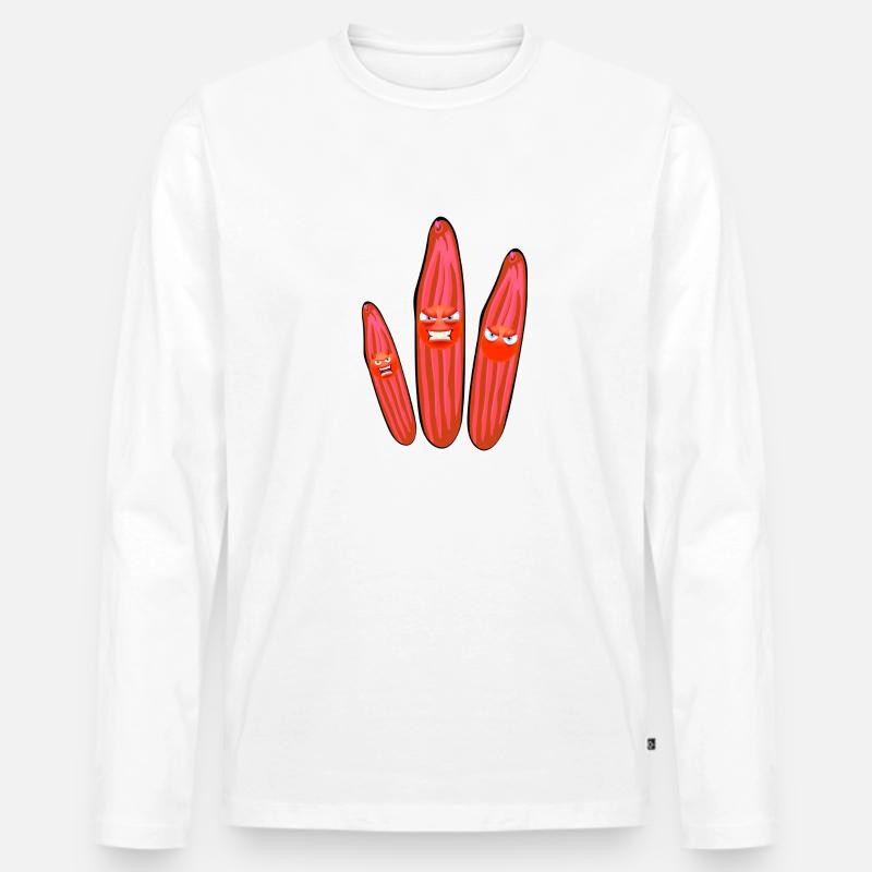 Wütende Gurke, Gurken, Comic, Gurke - Männer Premium Bio Langarmshirt - Weiß