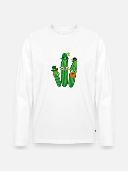 Iren,Irlande,saint-patricks,concombres, concombre - T-shirt manches longues Premium bio Homme - blanc