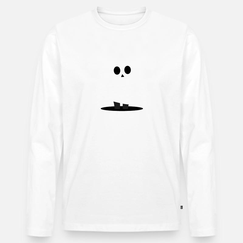 süßes Gespenst mit Sternen - Männer Premium Bio Langarmshirt - Weiß