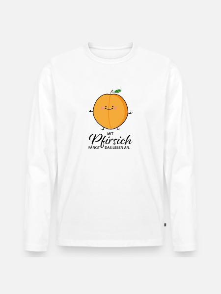 Mit vierzig - Männer Premium Bio Langarmshirt - Weiß
