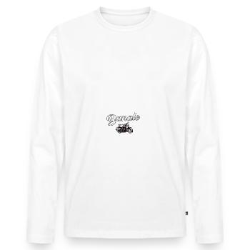 Homme Moto Motard Maillot motarde manche courte - T-shirt manches longues Premium bio Homme - blanc - Devant - Nico (187cm)
