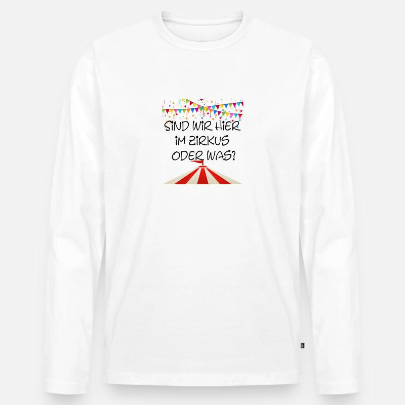 zirkus oder was - Männer Premium Bio Langarmshirt - Weiß