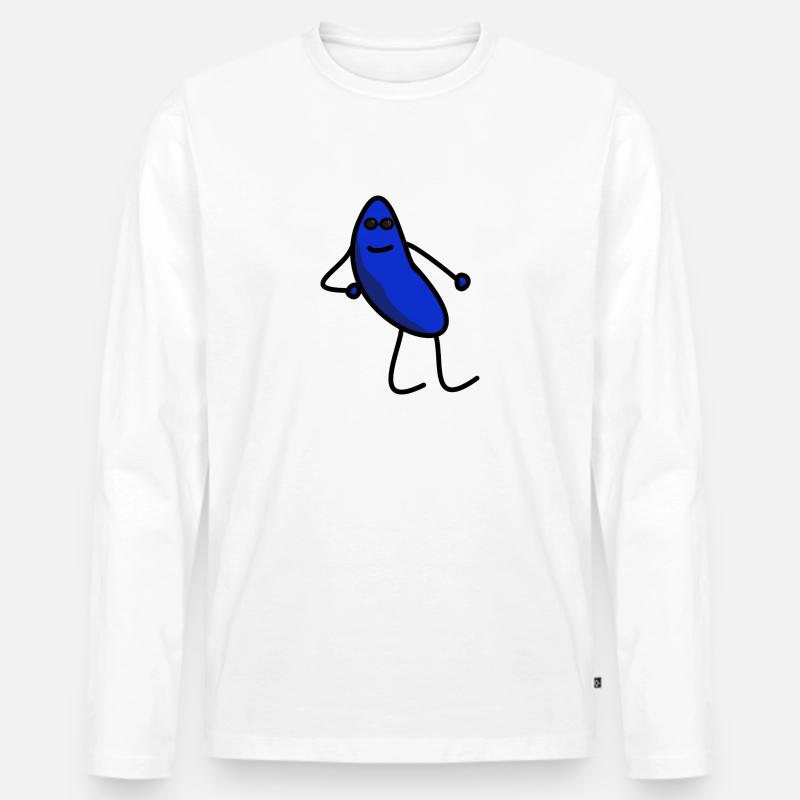 Chilled Jay - blue - Männer Premium Bio Langarmshirt - Weiß