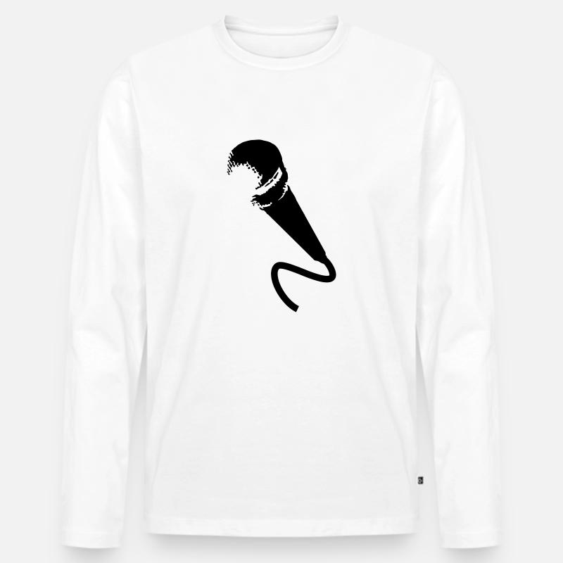 microphone - Männer Premium Bio Langarmshirt - Weiß