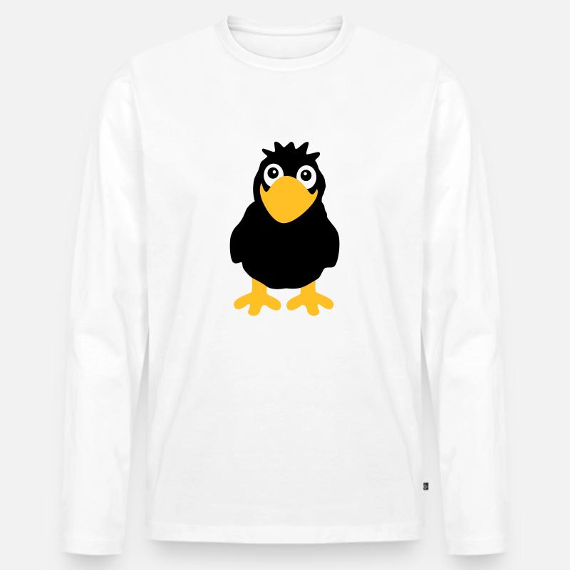 Rabe - Männer Premium Bio Langarmshirt - Weiß