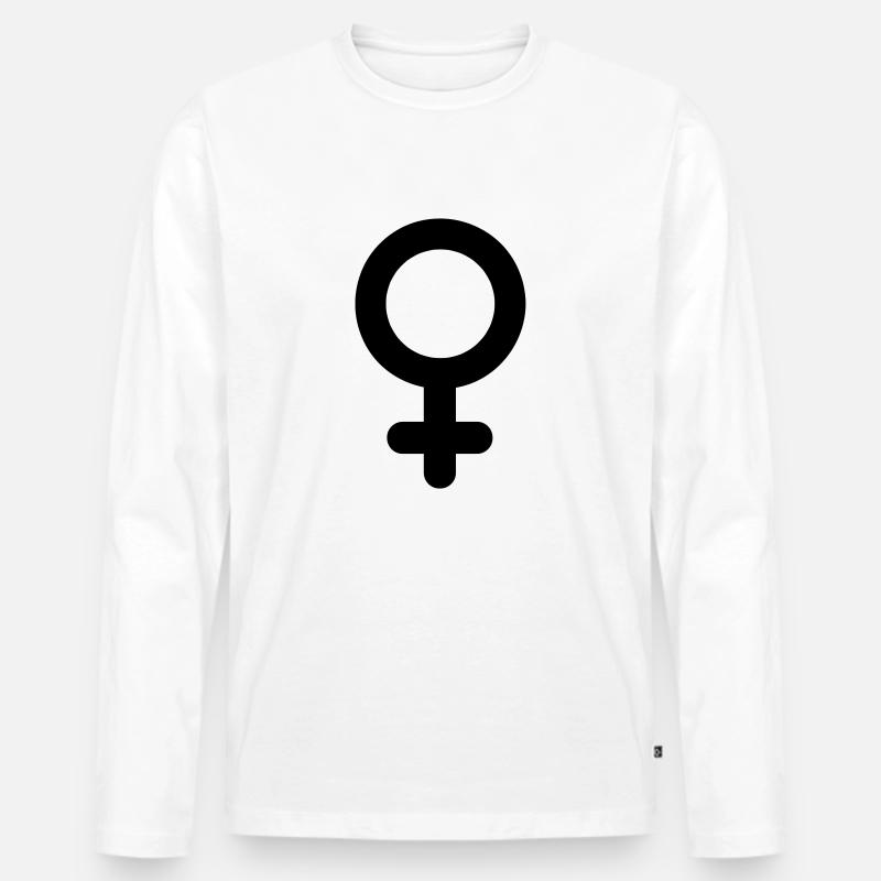 frauensymbol - Männer Premium Bio Langarmshirt - Weiß