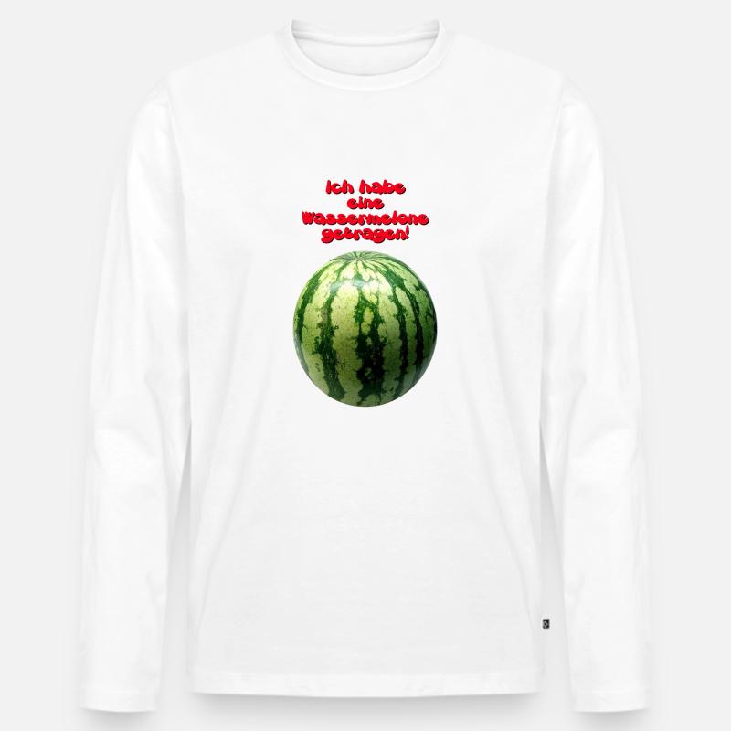 wassermelone getrage - Männer Premium Bio Langarmshirt - Weiß