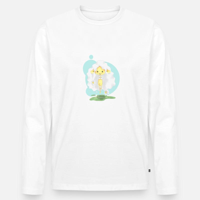Gänseblümchen - Männer Premium Bio Langarmshirt - Weiß