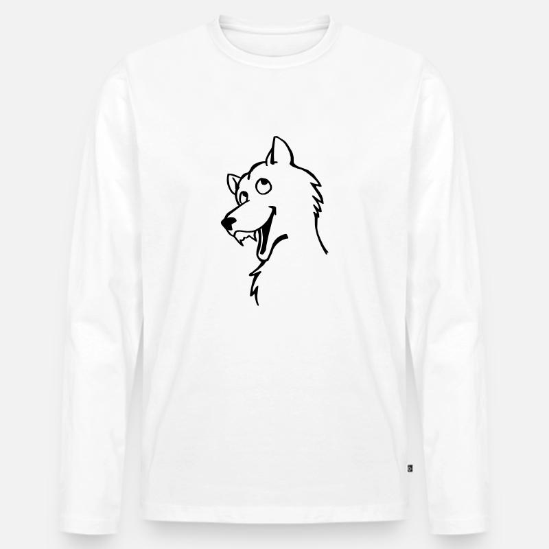Bad Wolf - Männer Premium Bio Langarmshirt - Weiß