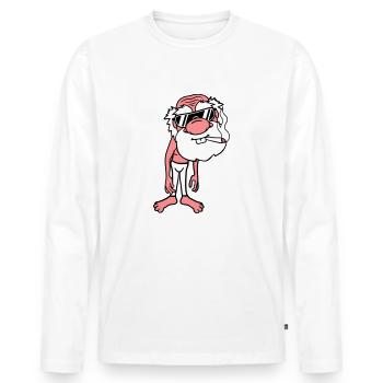 duenn cool rauchen sonnenbrille joint weed hanf ca - Männer Premium Bio Langarmshirt - Weiß - Vorne - Nico (187cm)