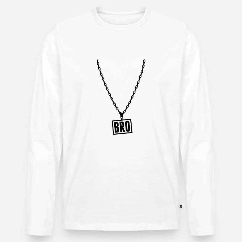 chain_bro_bo1 - Männer Premium Bio Langarmshirt - Weiß