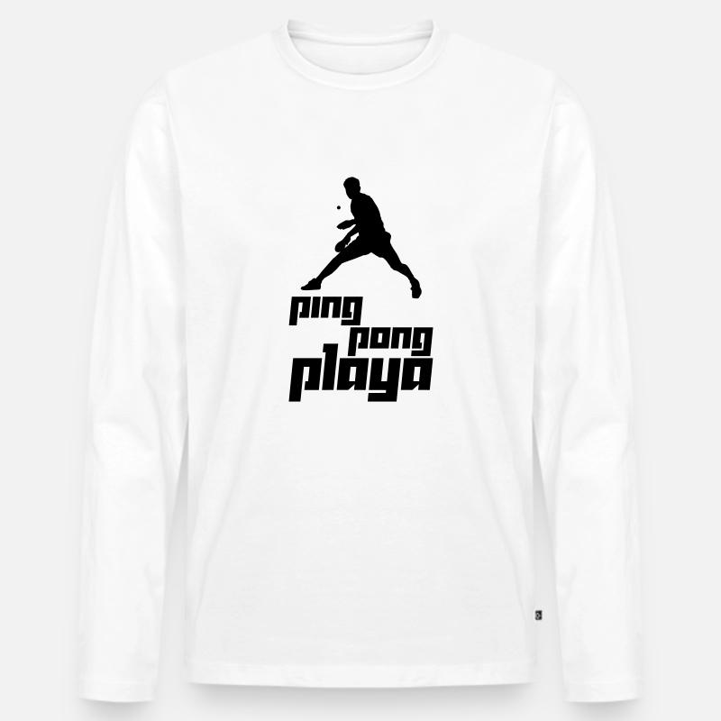 Ping Pong Playa (Vector) - Männer Premium Bio Langarmshirt - Weiß