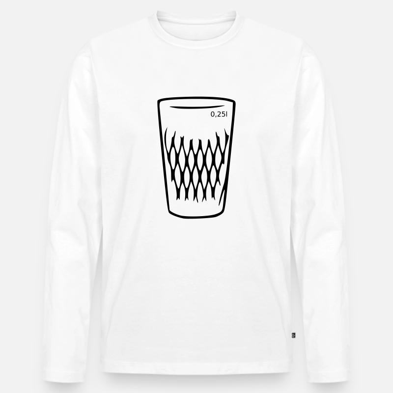 Geripptes - Männer Premium Bio Langarmshirt - Weiß