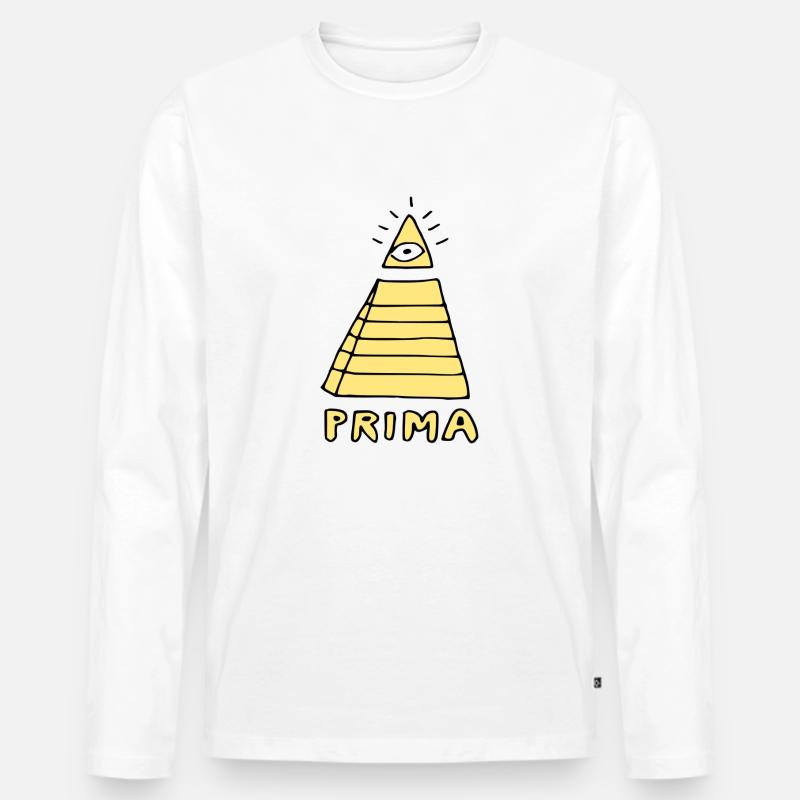 prima - Männer Premium Bio Langarmshirt - Weiß