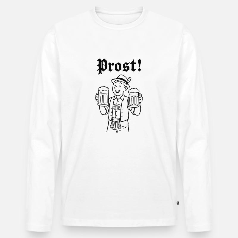Bierjunge - Männer Premium Bio Langarmshirt - Weiß