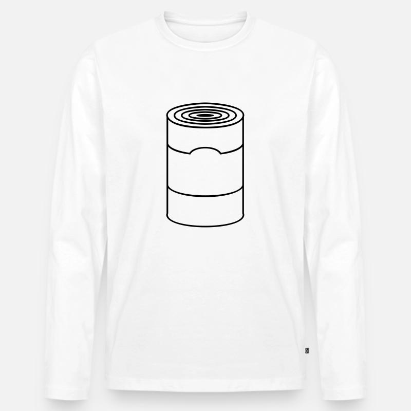 Dose / can (1c) - Männer Premium Bio Langarmshirt - Weiß