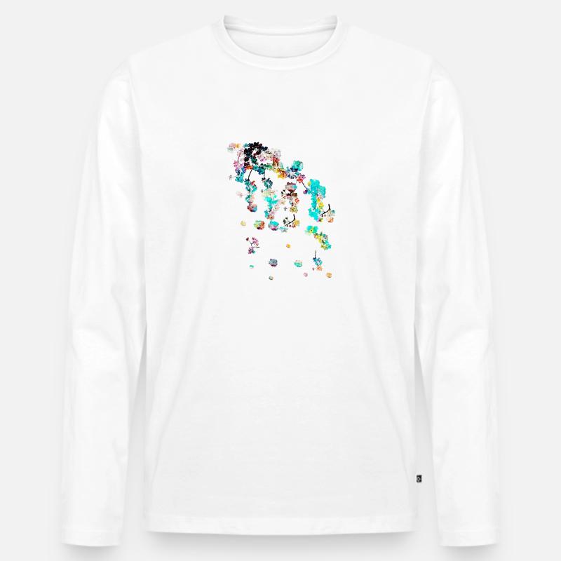 blumen,abstrakt,floral,malerei, blume,ranke - Männer Premium Bio Langarmshirt - Weiß