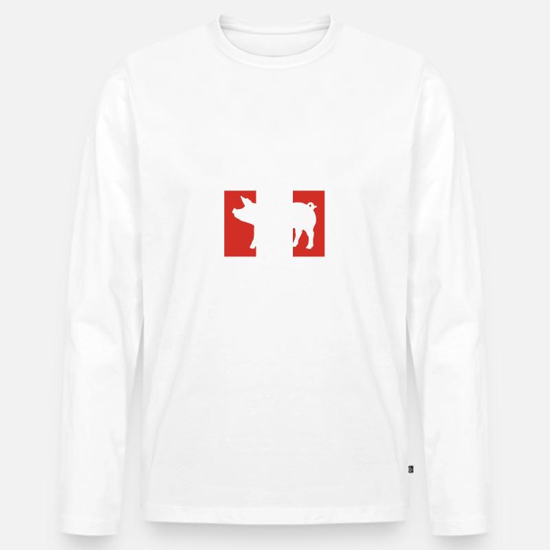 Farmer - Männer Premium Bio Langarmshirt - Weiß