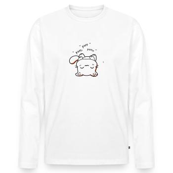 Kitten kawaii purr - Men's Premium Organic Long Sleeve Shirt - white - Front - Nico (187cm)