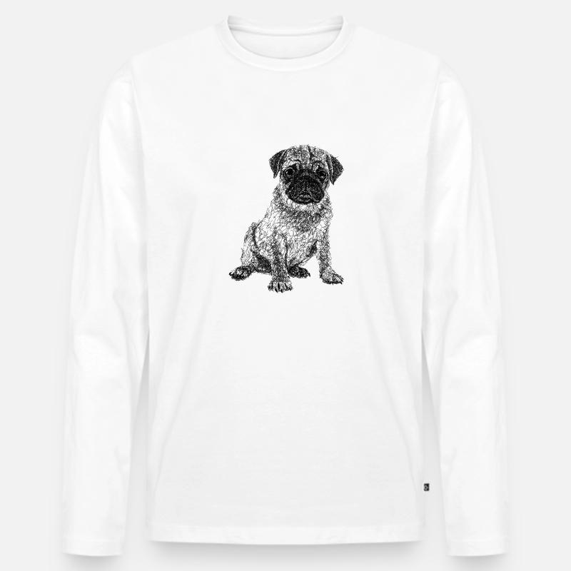 Mops - Männer Premium Bio Langarmshirt - undefined