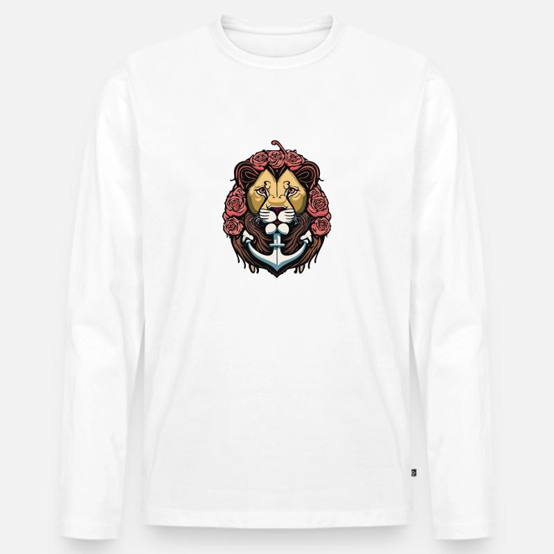 loewe anker rosen - Männer Premium Bio Langarmshirt - Weiß