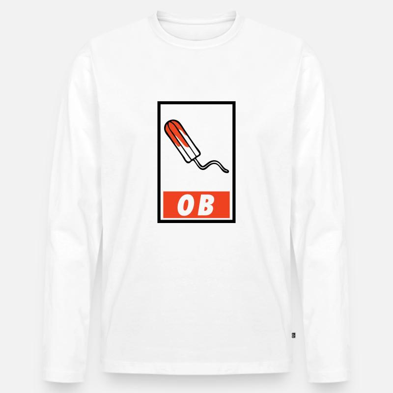 OB - Ey - Männer Premium Bio Langarmshirt - Weiß