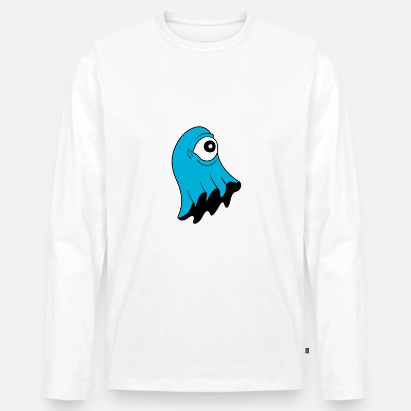 SpaceHoop - Geist - Männer Premium Bio Langarmshirt - Weiß