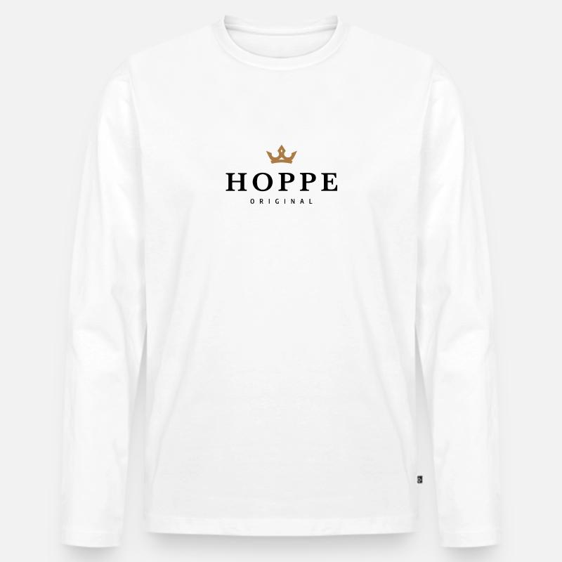 Hoppe - Männer Premium Bio Langarmshirt - Weiß