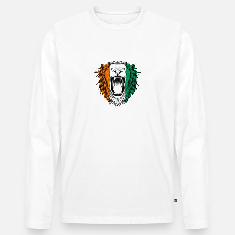 Elfenbeinküste - Männer Premium Bio Langarmshirt - Weiß