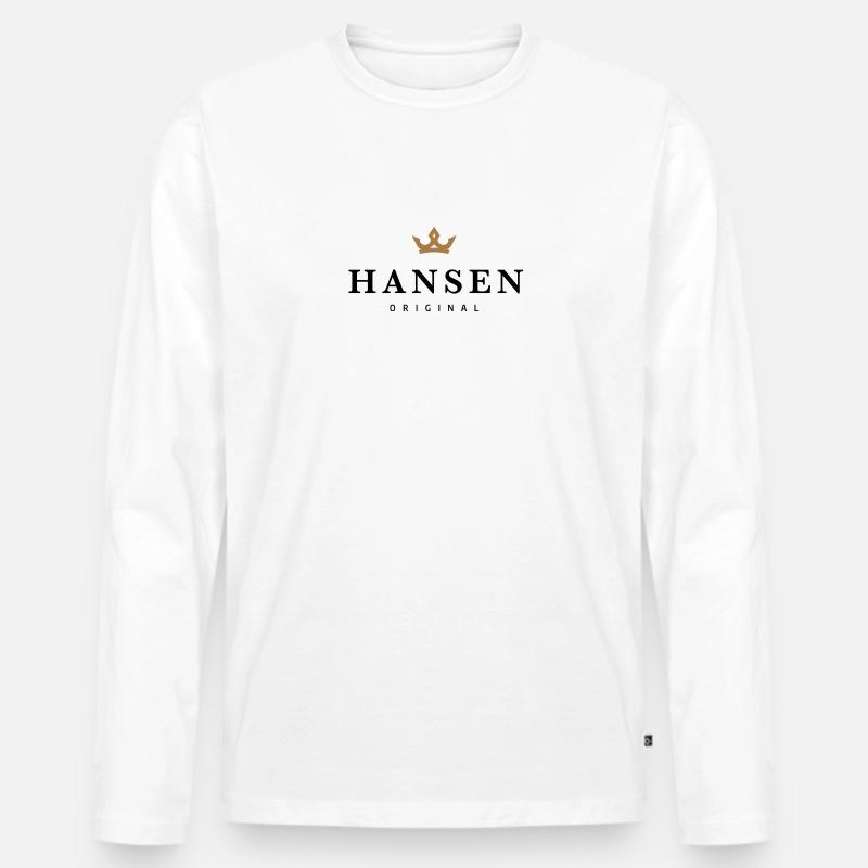 Hansen - Männer Premium Bio Langarmshirt - Weiß