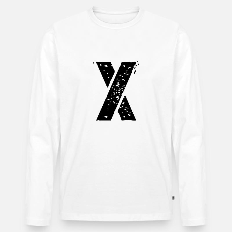 X Mark - Männer Premium Bio Langarmshirt - Weiß