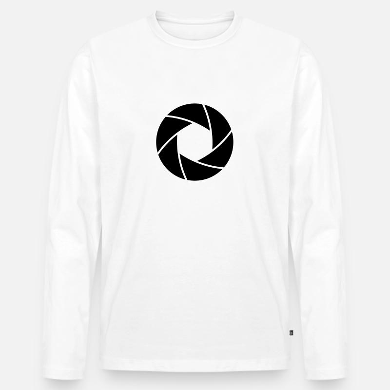 Verschlusszeit - Männer Premium Bio Langarmshirt - Weiß