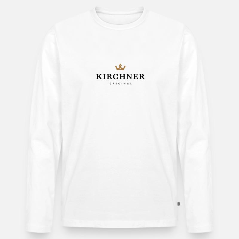 Kirchner - Männer Premium Bio Langarmshirt - Weiß