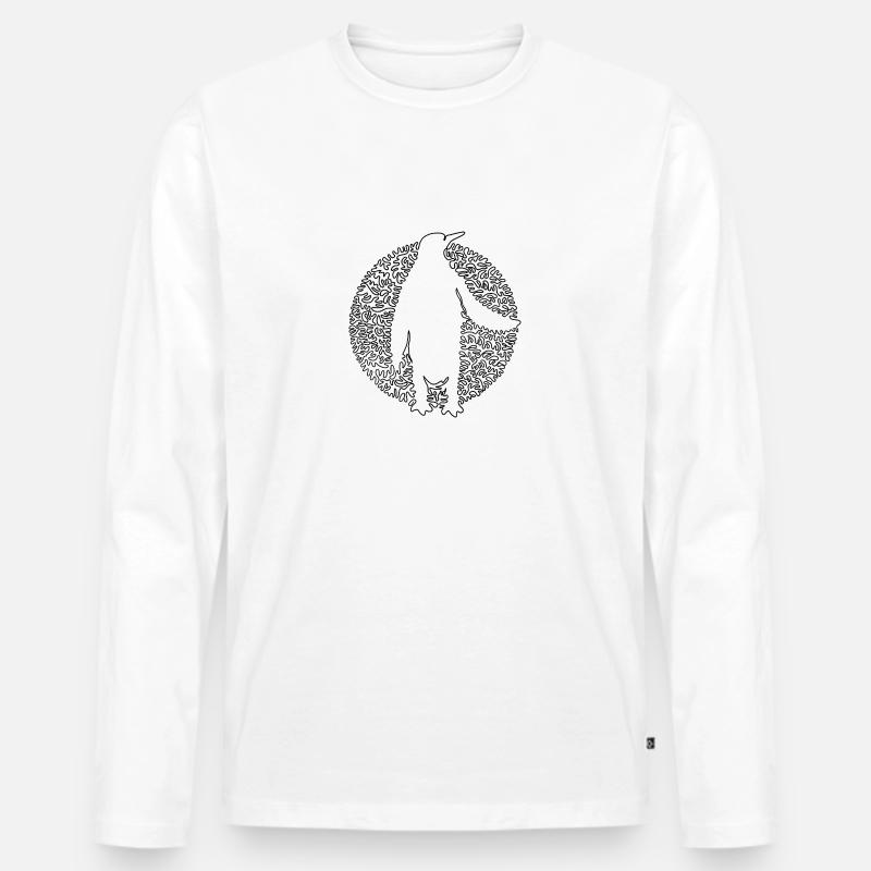 Pinguin - Männer Premium Bio Langarmshirt - Weiß