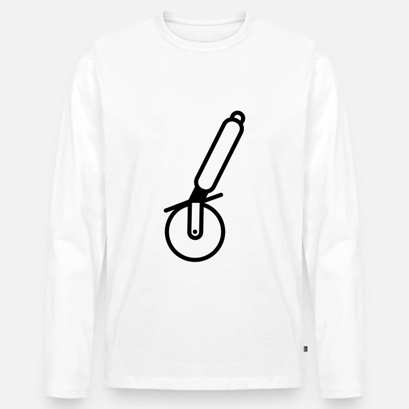 Pizzaschneider - Männer Premium Bio Langarmshirt - Weiß