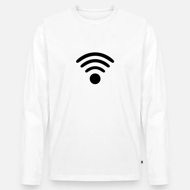 WLAN Internet Online Smartphone Geschenk - Männer Premium Bio Langarmshirt - Weiß