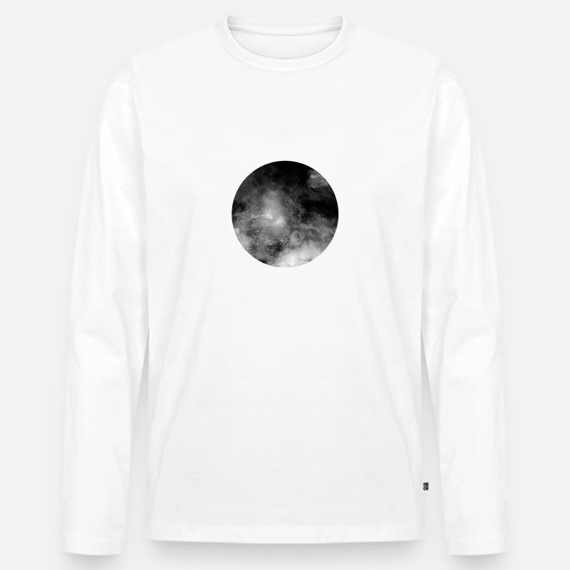 Dunkler Mond - Männer Premium Bio Langarmshirt - Weiß