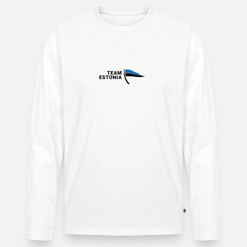 Team Estonia - Männer Premium Bio Langarmshirt - Weiß