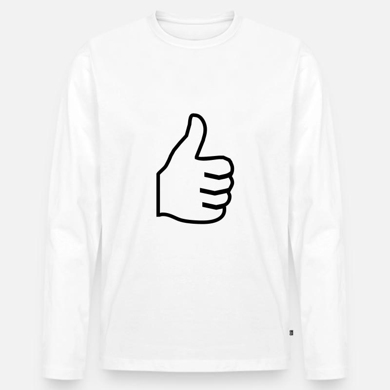 2541614 12405460 daumen - Männer Premium Bio Langarmshirt - Weiß