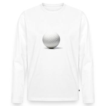 The golf ball. - Men's Premium Organic Long Sleeve Shirt - white - Front - Nico (187cm)