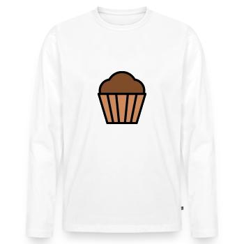 Muffin - T-shirt manches longues Premium bio Homme - blanc - Devant - Nico (187cm)