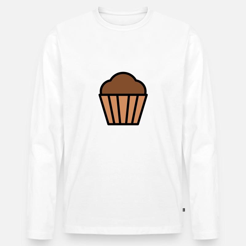 Muffin - Männer Premium Bio Langarmshirt - Weiß