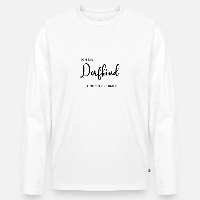 Dorfkind - Männer Premium Bio Langarmshirt - Weiß