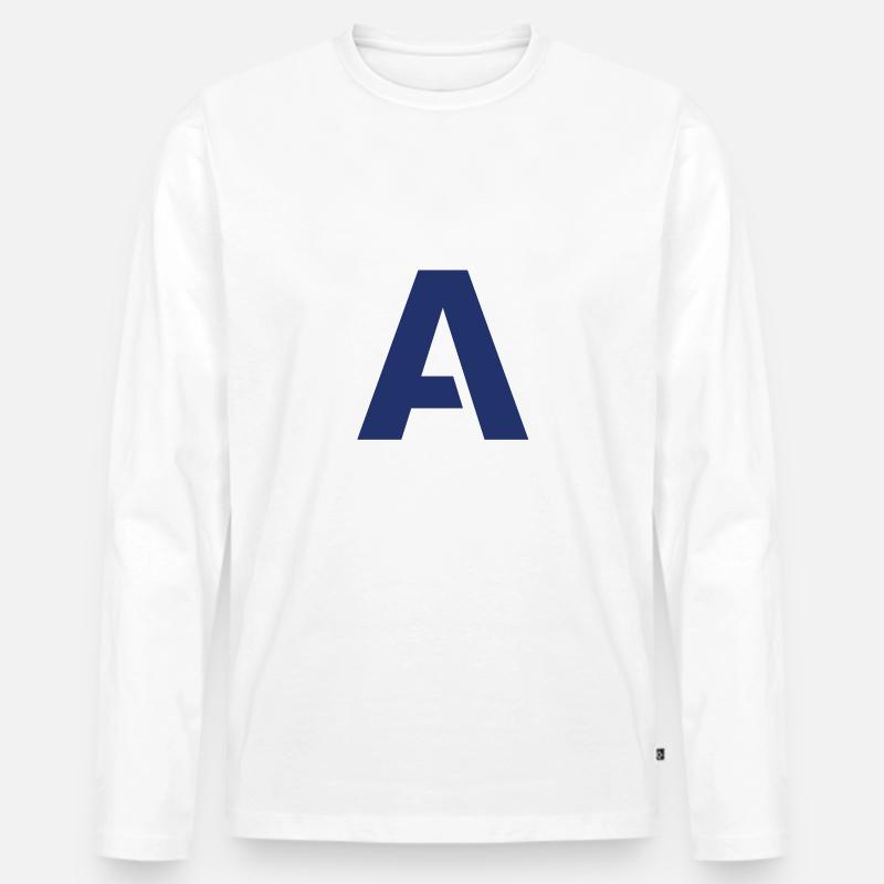 A - Männer Premium Bio Langarmshirt - Weiß