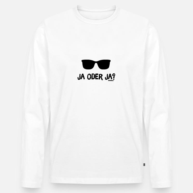 Ja oder Ja? - Männer Premium Bio Langarmshirt - Weiß
