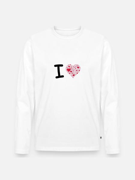 J'aime - T-shirt manches longues Premium bio Homme - blanc