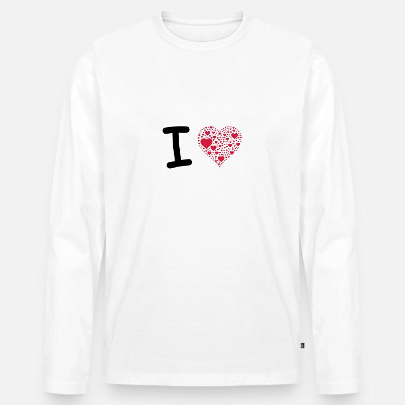i love - Männer Premium Bio Langarmshirt - Weiß